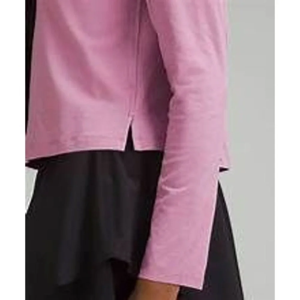 959-Lululemon-Classic-Fit Cotton-Blend Long-Sleeve Shirt-Rose Blush